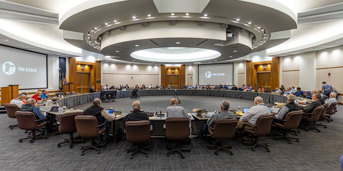 Large meeting room at Tri-State's headquarters in Westminster, Colorado