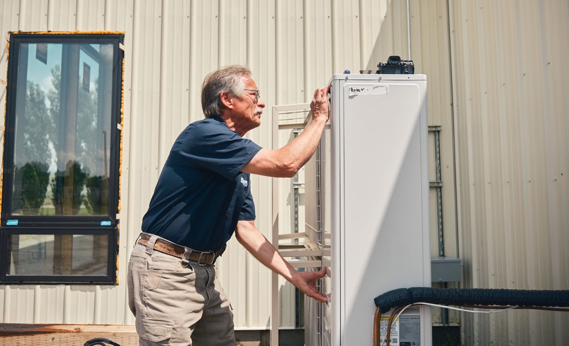 Man installing new equipment