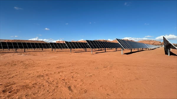 Approximately half of 500,000 solar panel modules have been installed at Escalante Solar near Grants, N.M., as seen in this photo dated Nov. 9, 2023