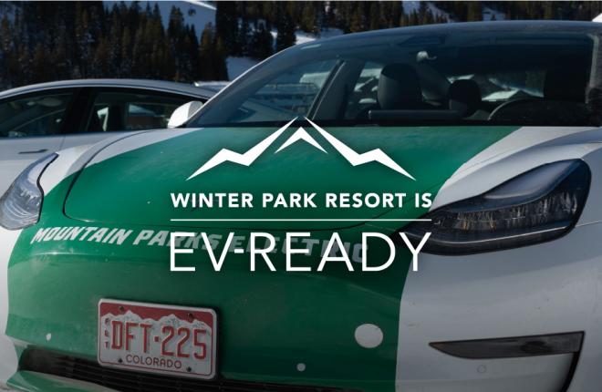 ribbon cutting at Winter Park Resort to celebrate 14 new EV charging stations