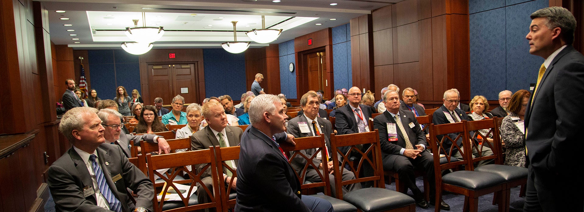 US Senator Cory Gardner of Colorado speaking with our delegation